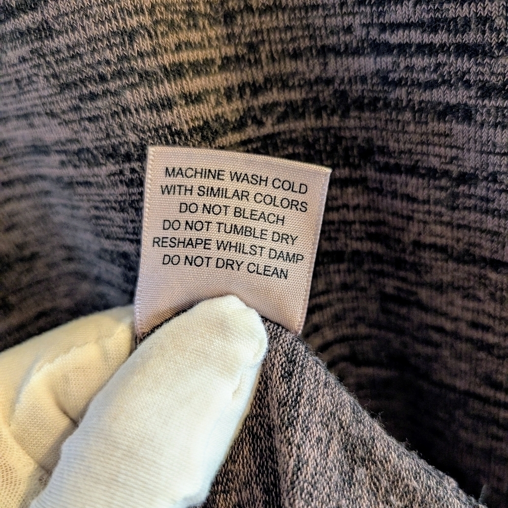 Philosophy Bodycon Long Sleeve Space Dye Dress Gray Black M Athleisure Midi - Picture 4 of 7